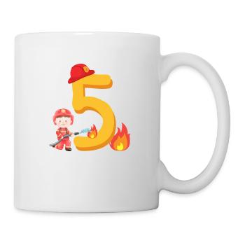 Fifth Birthday Fire Brigade Fire Extinguishing for the 5th - Mug - white - Right