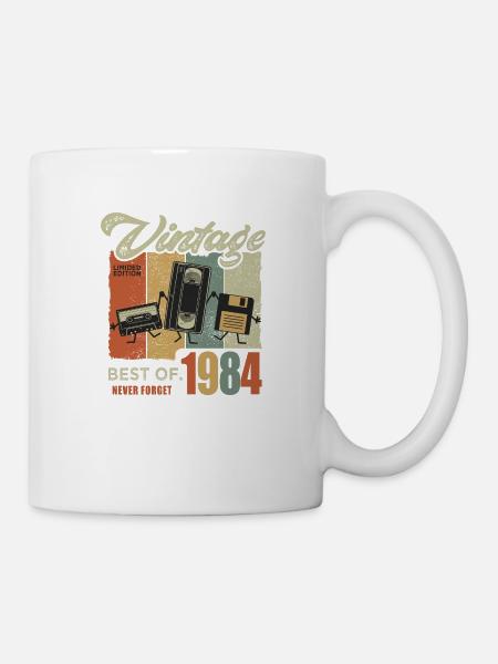1984 cadeau 1984 vintage rétro cadeau anniversaire - Mug blanc - blanc