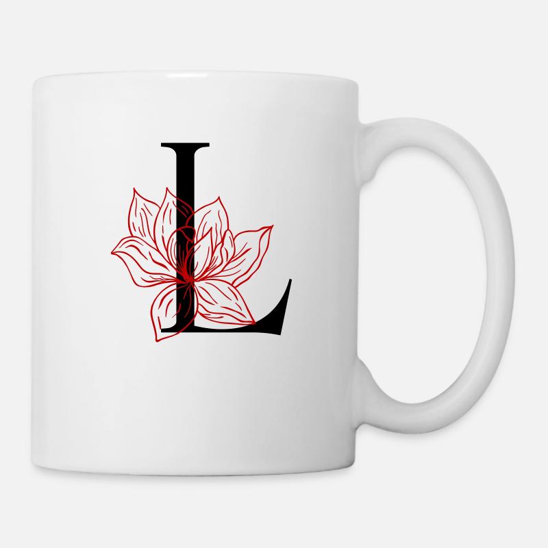 Initiale L Buchstabe - Tasse - Weiß