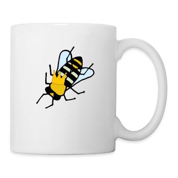 Queen bee with crown - Mug - white - Right