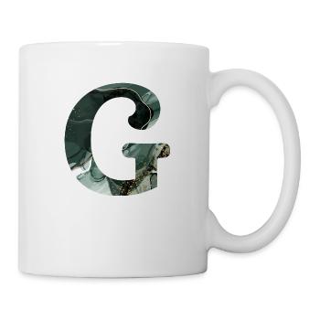 Lettre g marbré vert - Mug blanc - blanc - Droite