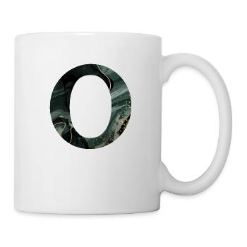 Lettre o marbré vert - Mug blanc - blanc - Droite