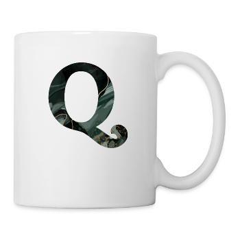 Lettre q marbré vert - Mug blanc - blanc - Droite