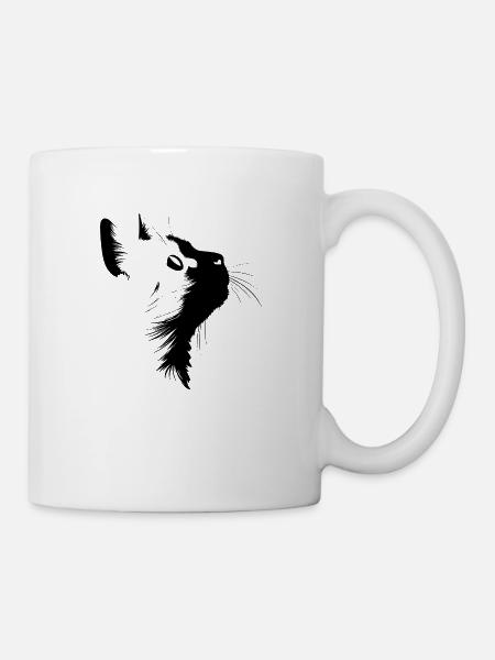 Katze, Katzenmotiv, Katzengesicht - Tasse - Weiß