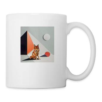 Geometric Wolf: Nature and Minimalist Art - Mug - white - Right