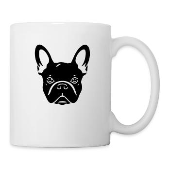 Französische Bulldogge - Tasse - Weiß - Rechts