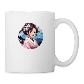 Japanese woman in kimono - Japan - manga - Mug - white - Right