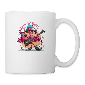 Rock ́n ́ Roll - Flamant rose - Mug blanc - blanc - Droite