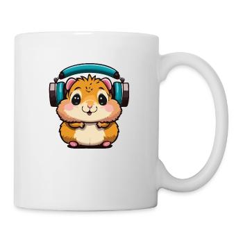 Süßer Hamster, der Kopfhörer trägt, DJ-Hamster - Tasse - Weiß - Rechts