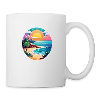 plage vacances soleil mer - Mug blanc - blanc - Droite