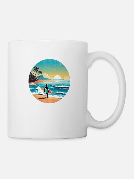 Strandurlaub Sonne Meer - Tasse - Weiß