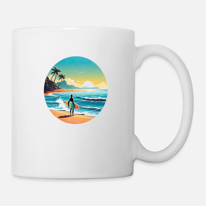 Strandurlaub Sonne Meer - Tasse - Weiß