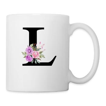 Purple Floral Letter L - Mug - white - Right