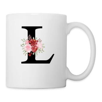 Red Floral Letter L - Mug - white - Right