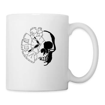 Schädel mit Uhr - Tasse - Weiß - Rechts