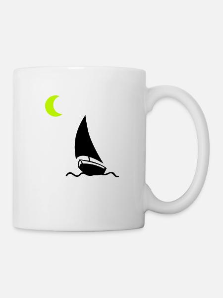 segelboot halbmond - Tasse - Weiß