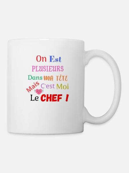 On est plusieurs dans ma tête - Mug blanc - blanc