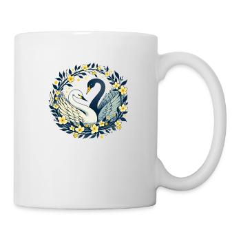 Schwanen-Pärchen - Tasse - Weiß - Rechts