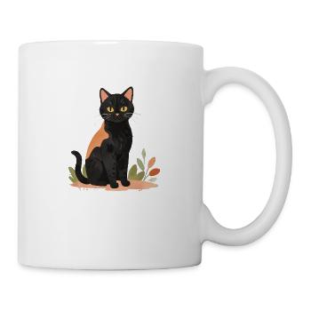 Chat noir et brun - Mug blanc - blanc - Droite