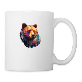 Bear colorful in the wild - Mug - white - Right