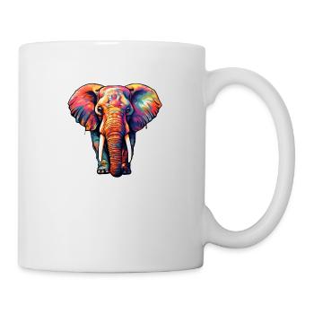 Éléphant psychédélique - Mug blanc - blanc - Droite