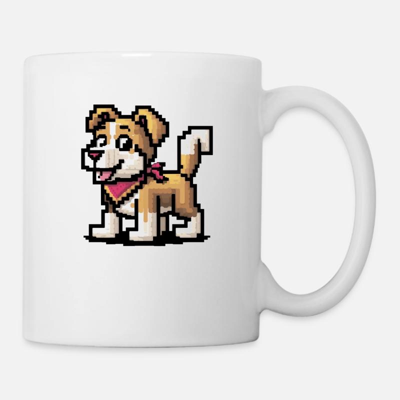 Verpixelter Hund - Tasse - Weiß