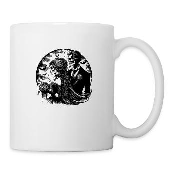 Gothic Brautpaar Design mit Mond - Tasse - Weiß - Rechts