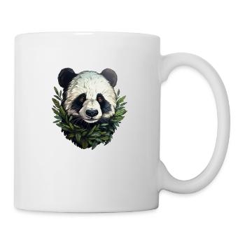 Panda peeking out of leaves - Mug - white - Right