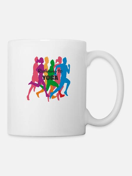 Running to yoga - Mug - white