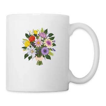 Garten Blumenstrauß - Tasse - Weiß - Rechts