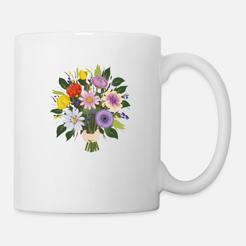 Bouquet de fleurs de jardin - Mug blanc - blanc