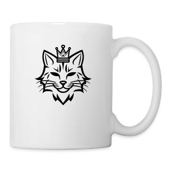 Katze mit kleiner Krone - Tasse - Weiß - Rechts