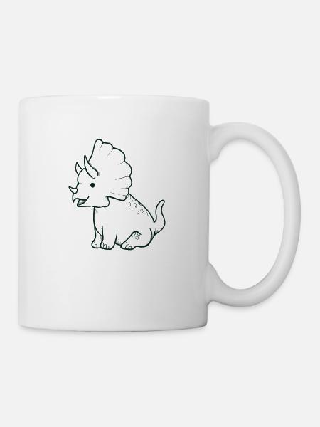 Sweet Triceratops Dino - Mug - white