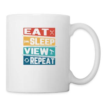 Eat Sleep View Repeat Astronomy Telescope Stargaze - Tasse - Weiß - Rechts