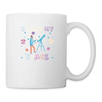 I Need My Space Astronomy Telescope Stargazer - Tasse - Weiß - Rechts