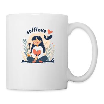 Selbstliebe Mädchen, Liebe dich selbst - Tasse - Weiß - Rechts