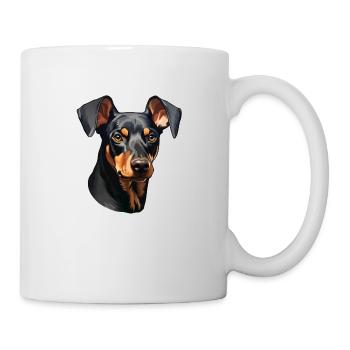 Dobermann Pinscher Kopf mit Schlappohren - Tasse - Weiß - Rechts