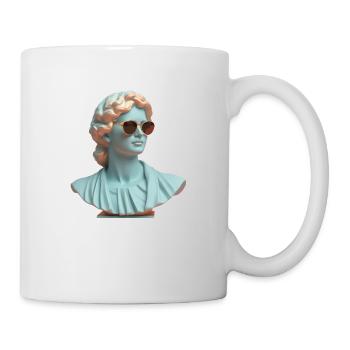Statue Roman with sunglasses modern style art - Mug - white - Right