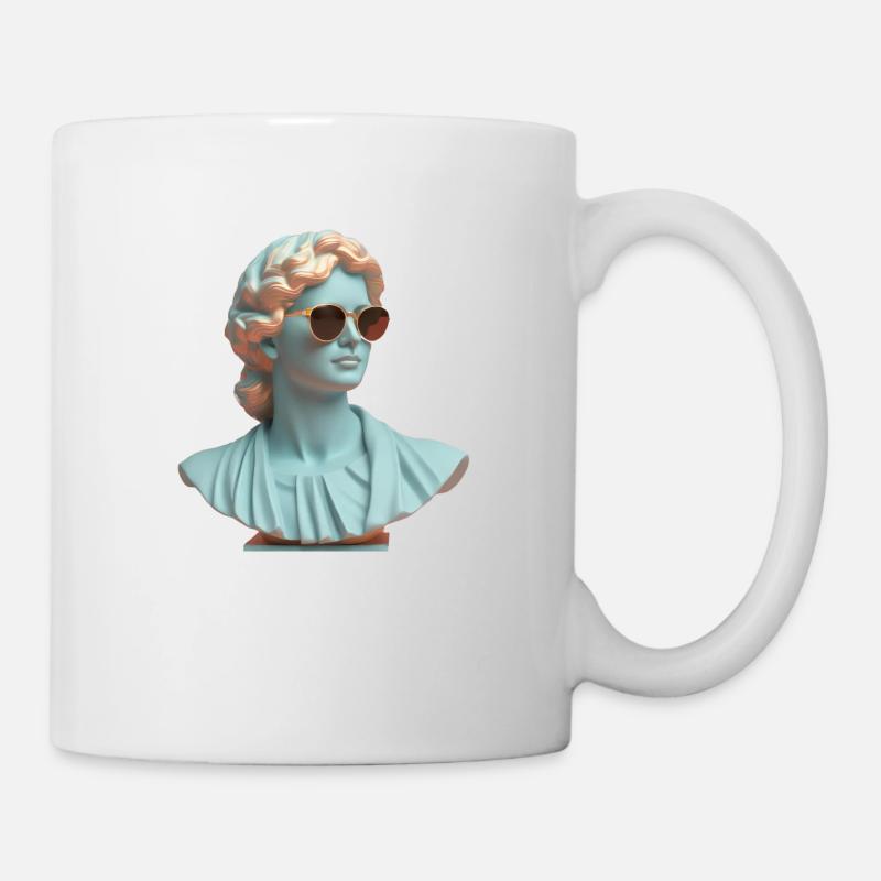 Statue römisch mit Sonnenbrille modern style art - Tasse - Weiß