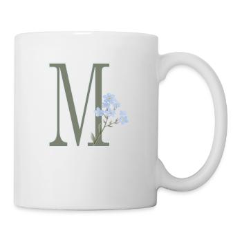 M à fleurs bleues - Mug blanc - blanc - Droite