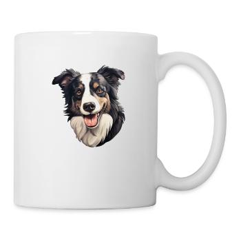 Tête de Border Collie - Mug blanc - blanc - Droite