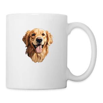 Tête de Golden Retriever - Mug blanc - blanc - Droite