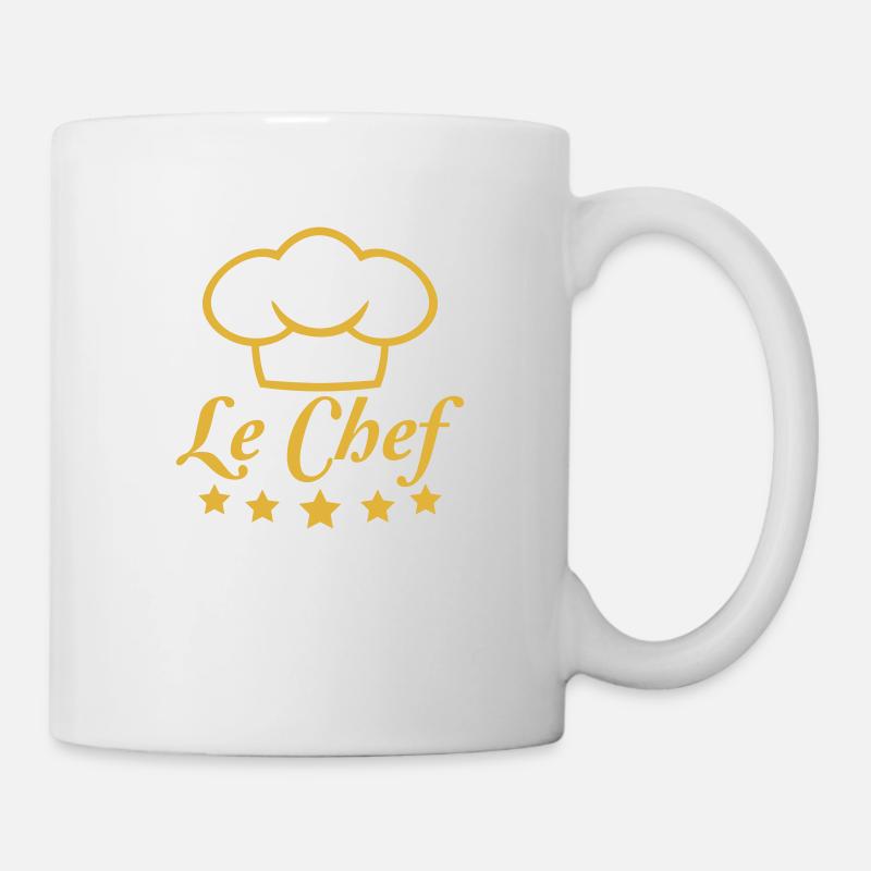Toque 5 étoiles Le Chef Küchen Meister - Mug blanc - blanc