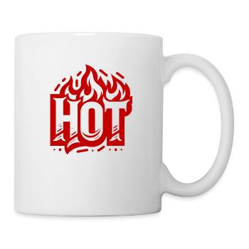 Das Wort "HOT" - Tasse - Weiß - Rechts