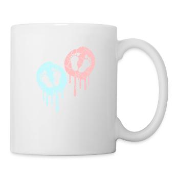 2 Zwillinge Babys Schwanger Bauch Fußabdruck Füße - Tasse - Weiß - Rechts