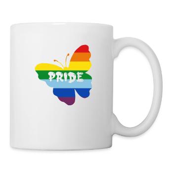 Papillon drapeau arc-en-ciel - Mug blanc - blanc - Droite