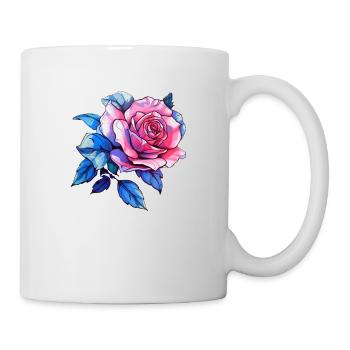 Rosen Blume - Rose - Tasse - Weiß - Rechts