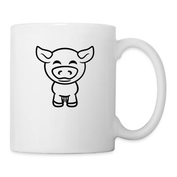 Petit Cochon Mignon Cochon Animal Amour - Mug blanc - blanc - Droite