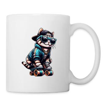 Cat skating - Mug - white - Right