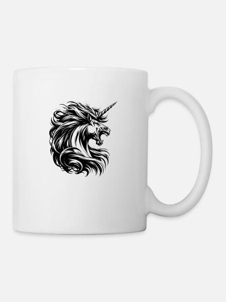 Brüllendes Einhorn - Tasse - Weiß